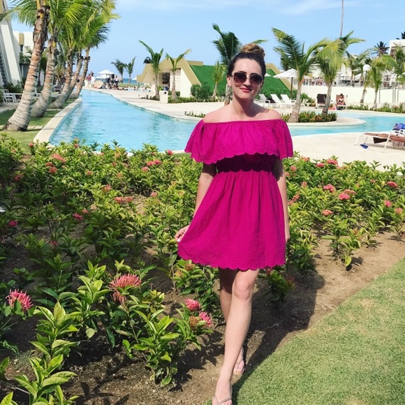 {Buffalo David Bitton} Fuschia Off Shoulder Dress - Picture 1 of 5